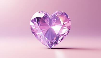 Wall Mural - Purple Heart Shaped Gemstone Diamond