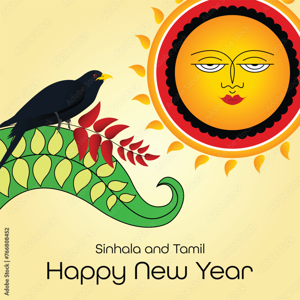 SInhala and Tamil New Year. Sinhala Avurudu Design. Sinhala Aluth ...