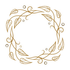 Wall Mural - vintage style floral square monogram frame