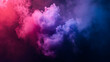 Abstract colorful smoke with a beautiful color composition on a dark background