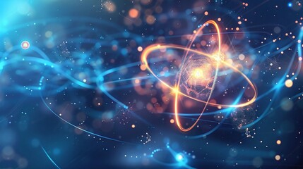 science background with molecule or atom highlighting molecular structure and atomic bond in the field of chemistry and scientific research