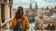 © CinimaticWorks - adventure of solo traveler girl in historic streets of old town with cultural experiences