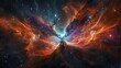 Breathtaking starscape where a colorful nebula unfolds its radiant wings