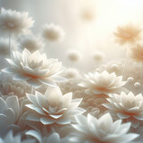 Fototapeta Fototapeta w kwiaty na ścianę - Piękne białe kwiaty, tapeta dekoracja generative ai