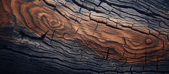 Wall Mural - A detailed view of a piece of wood featuring a prominent knot on its surface