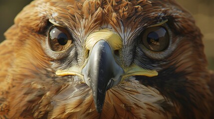 Wall Mural - closeup of bald eagle face majestic wildlife portrait of fierce predator with powerful beak and piercing eyes iconic bird in nature