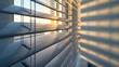 Captivating Geometric Shadows from Minimalist Window Blinds in Modern Interior