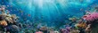 © TPS Studio - An expansive underwater panorama presenting a rich, colorful coral reef bustling with multicolored fish and marine biodiversity