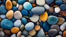 Pebbles On The Beach Colored Beach Stones Background
