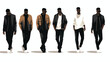Black Men Fashion flat vector isolated on white background