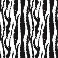 Wall Mural - Monochrome Abstract Brush Strokes Seamless Pattern Design