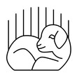 Baby lamb vector icon. Exodus from Egypt story, emblem, logo, vector design element for Jewish holiday Passover