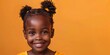Smiling African Girl with Yellow Background
