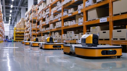 Wall Mural - Widely used parcel sorting robot system using AMR