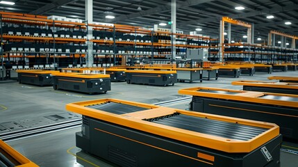 Wall Mural - Widely used parcel sorting robot system using AMR
