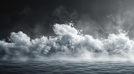 Aufkleber - An isolated transparent special effect of smoke or fog. Description: Modern illustration of cloudiness, mist, or smog on a white background.