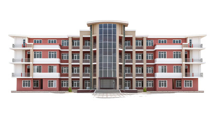 3d illustration school building, 3d rendering Isolated on Transparent Background, PNG Format