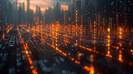 Fototapete - The importance of using digital data in analysis of financial investment trends, financial business diagrams with charts and stock numbers that show profits and losses with time, 3d renderings of