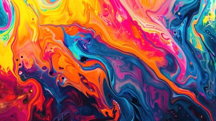 Wall Mural - Abstraction colorful liquid paint background