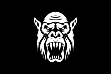 Wall Mural - Beast face gorilla head vector logo design