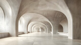Fototapeta Do przedpokoju - 3d render of abstract futuristic modern architecture with empty concrete floor.