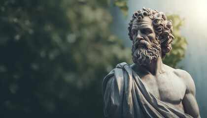 Wall Mural - A statue of a bearded man wearing a red robe