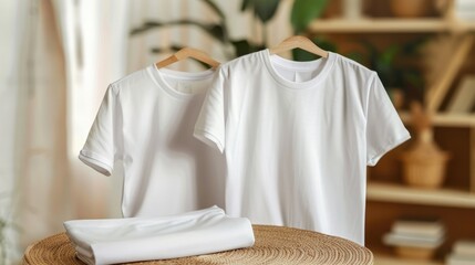 Poster - White blank t-shirt for visualizing prints and designs for designers. Mock up