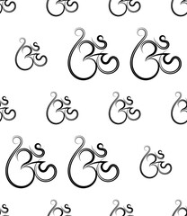 Wall Mural - Aum (Om) The Holy Motif Seamless Pattern