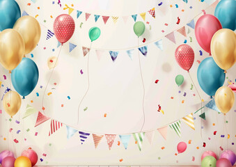 Canvas Print - Birthday party invitation card background