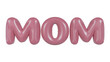 Happy Mother's Day balloons, Mom pink balloons. 3D Illustration Pink Helium balloons.
