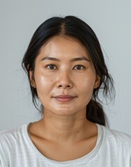 Poster - ID Photo: Thailandese Woman in T-shirt for Passport 03