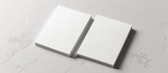 Sticker - Two vertical business cards mockups on a white textured paper background.