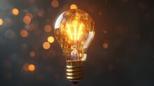 A 3D Light Bulb Icon Emitting A Soft, Warm Glow, Symbolizing Innovation