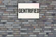Gentrified message on Brick wall with light box