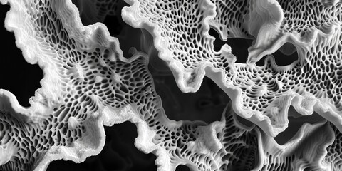 Poster - Organic Texture Black and White Coral