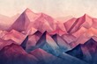 Abstract mountain range in shades of pink and blue