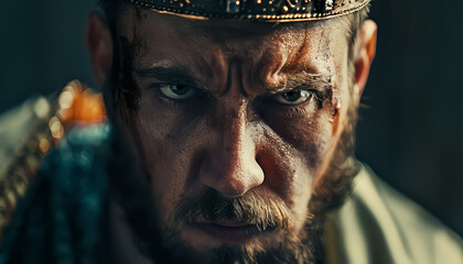 Wall Mural - A man with a beard and a crown on his head