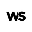 Letter W and S, WS logo design template. Minimal monogram initial based logotype.
