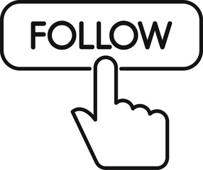 Poster - Follow click button icon outline vector. New popular page. Web content