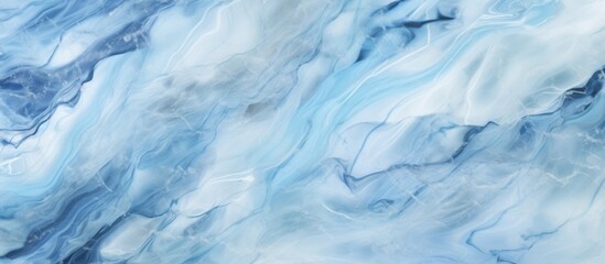 Wall Mural - A detailed image showcasing the freezing texture of electric blue and white marble, resembling a combination of ice caps and cumulus clouds in a natural landscape