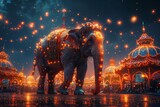 Fototapeta Sport - A majestic elephant at a chick fair, symbolizing the beauty of nature and wildlife.