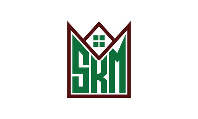 SKM initial letter builders real estate logo design vector. construction, housing, home marker, property, building, apartment, flat, compartment, business, corporate, house rent, rental, commercial