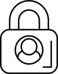 Poster - User padlock code icon outline vector. Mobile registration. Account identity secure