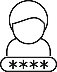 Poster - Change user password icon outline vector. Two step access. Identity login process