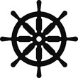Big ship steering wheel icon isolated