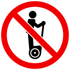 Wall Mural - Access forbidden to hoverboard sign icon isolated