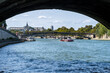View from under the Pont Royal: The Grand Palais and the Pont Leopold Sedar Sanghor - Paris, France