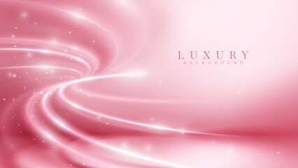 Wall Mural - elegant abstract background featuring a smooth pink neon lighting swirl with glistening particles an