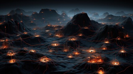 This image mimics a bioluminescent canopy with its network of glowing connections, a metaphor for the vibrant and dynamic nature of communication networks