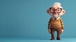 © Berivan - This is a 3D rendering of a grandpa. He is wearing glasses, a brown sweater vest, and brown dress shoes. He has a pink nose and white hair.